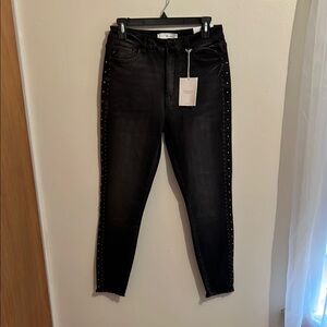 NWT Kancan Black Studded Skinny‎ Women's Jeans 11/29